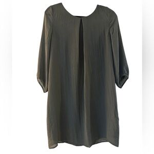 H&M Grey 3/4 Sleeve Shift Box Dress Size 10